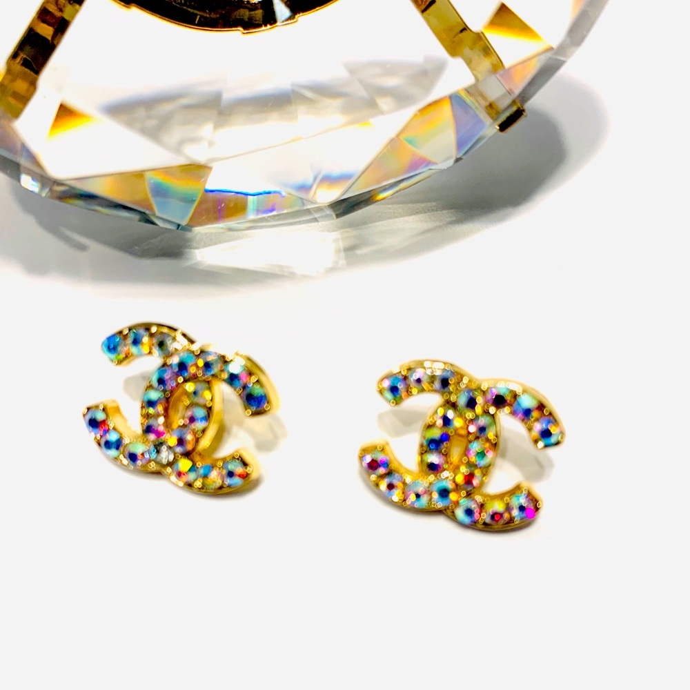 CHANEL RHINESTONE EARRINGS
